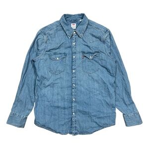 Levi's Barstow Standard Western Pearl Snap Denim L/S Button Shirt Mens Large